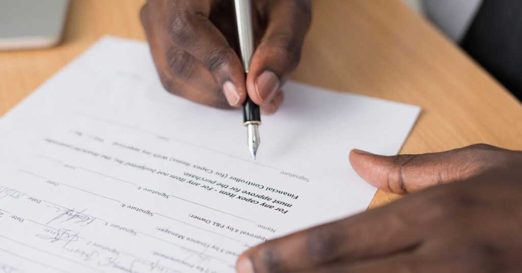 business contract signing office