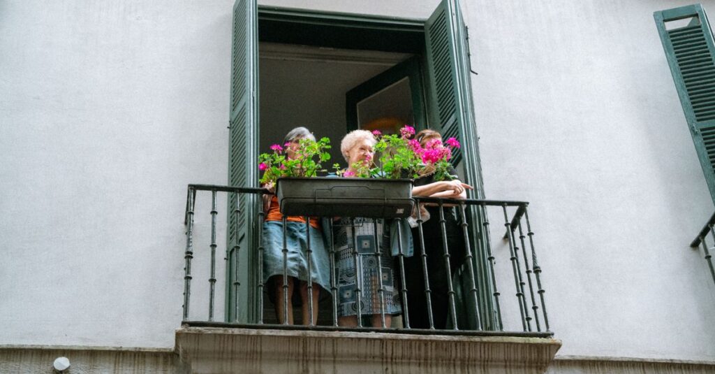 elderly woman apartment door